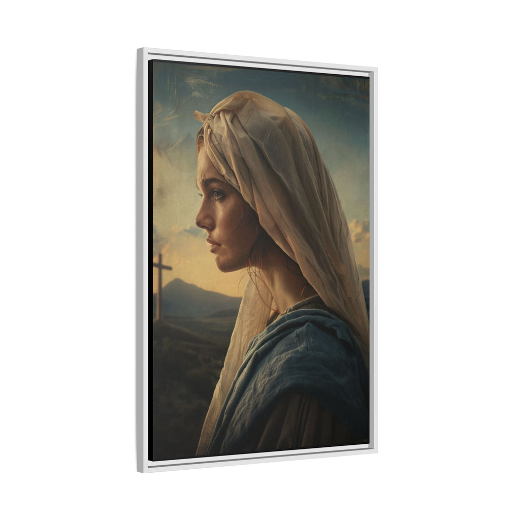 Framed Matte Canvas: Serene Madonna Portrait Wall Art