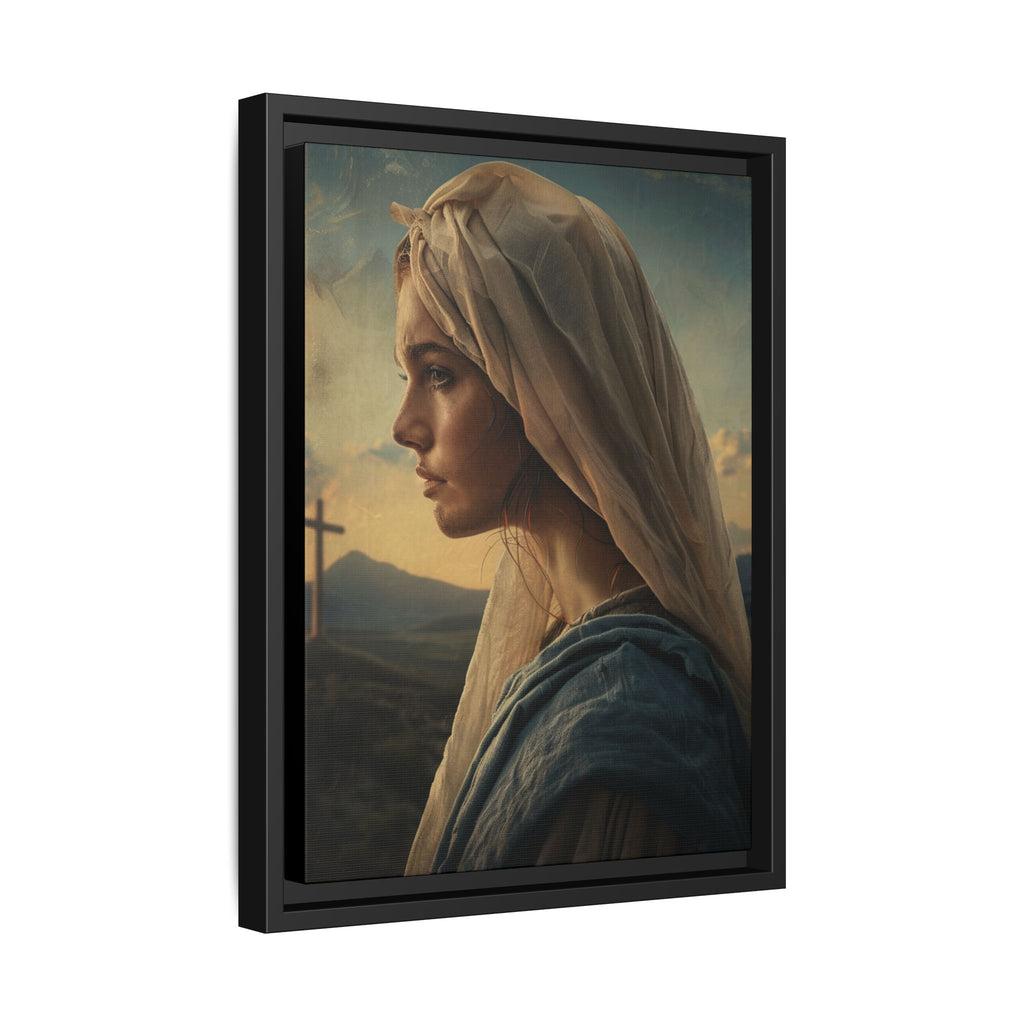 Framed Matte Canvas: Serene Madonna Portrait Wall Art