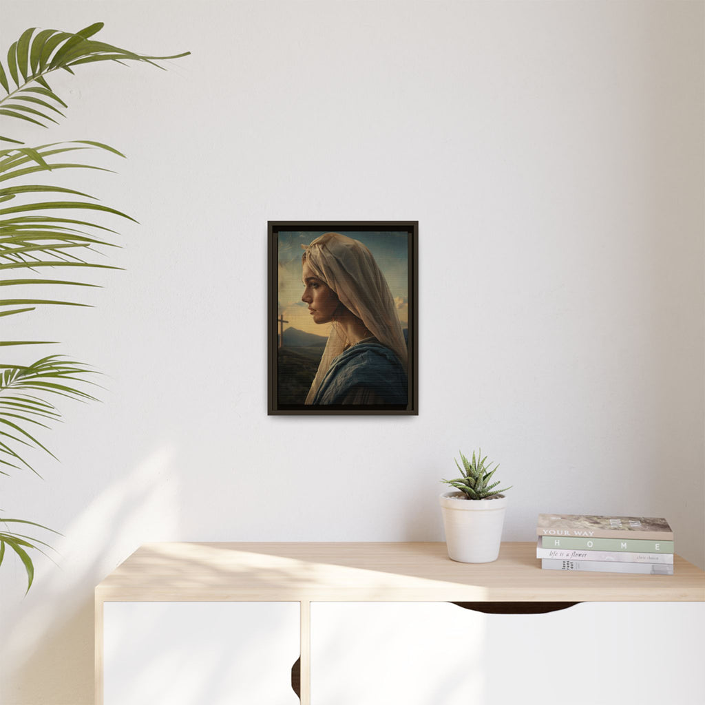 Framed Matte Canvas: Serene Madonna Portrait Wall Art