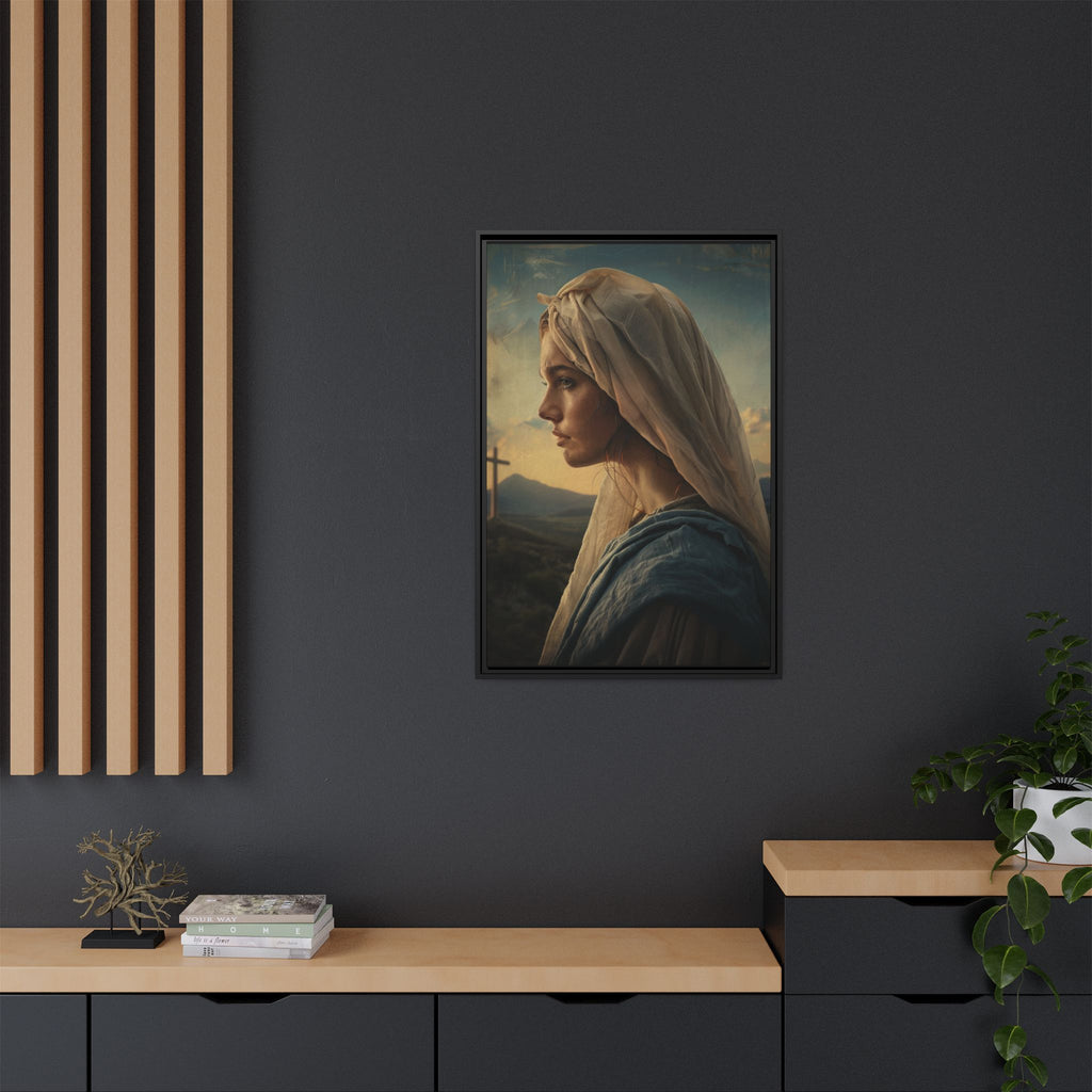 Framed Matte Canvas: Serene Madonna Portrait Wall Art