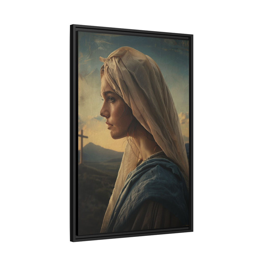 Framed Matte Canvas: Serene Madonna Portrait Wall Art