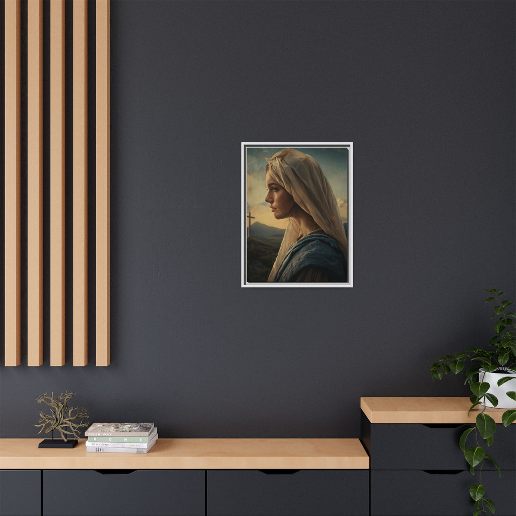 Framed Matte Canvas: Serene Madonna Portrait Wall Art