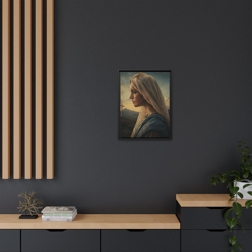 Framed Matte Canvas: Serene Madonna Portrait Wall Art