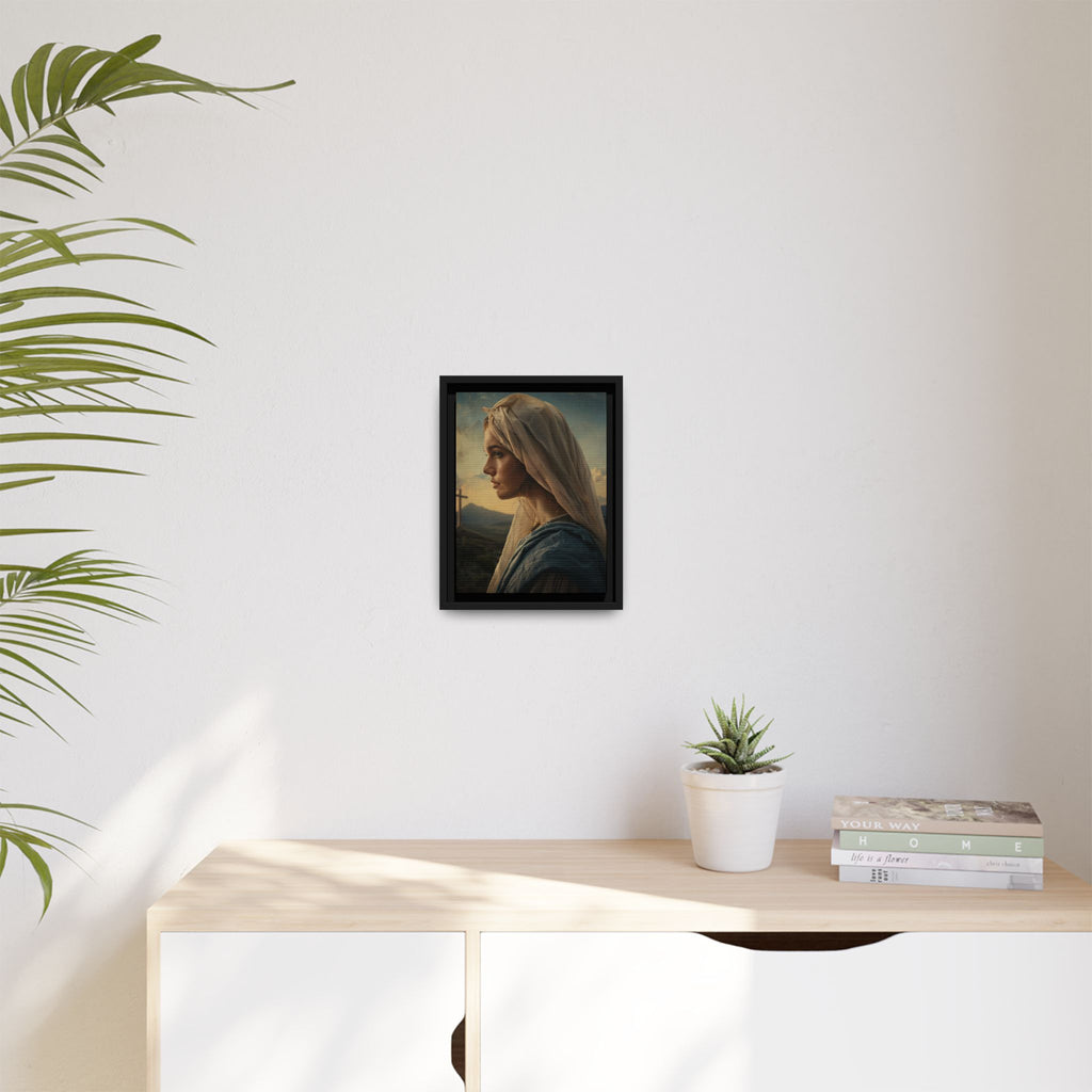 Framed Matte Canvas: Serene Madonna Portrait Wall Art